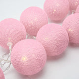 50 Ball Pastel Pink LONG 5m String Light Battery Box 5cm Cotton Ball  Christmas Birthday Bbay Girl Special Occasion Decoration - Rear View