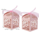 50 Count Pink Dove Heart-Shaped Gift Boxes for Baby Naming Ceremonies and Special Events - Top-Down View