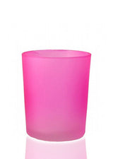 10 Pack Pink Frosted Glass Votive Tealight Candle Holders House Party Centerpiece Xmas Wedding Decor Glass Candlestick Party Decorations Bridal Valentines Event - Front View