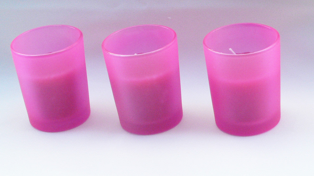 40 Pack Pink Frosted Glass Votive Tealight Candle Holders House Party Centerpiece Xmas Wedding Decor Glass Candlestick Party Decorations Bridal Valentines Event