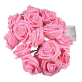 20 Pink Rose 3D Fairy Lights 3M String, Battery (AA) Indoor & Outdoor Decorations Wedding Valentines Romantic Room Table Lighting - Low Angle