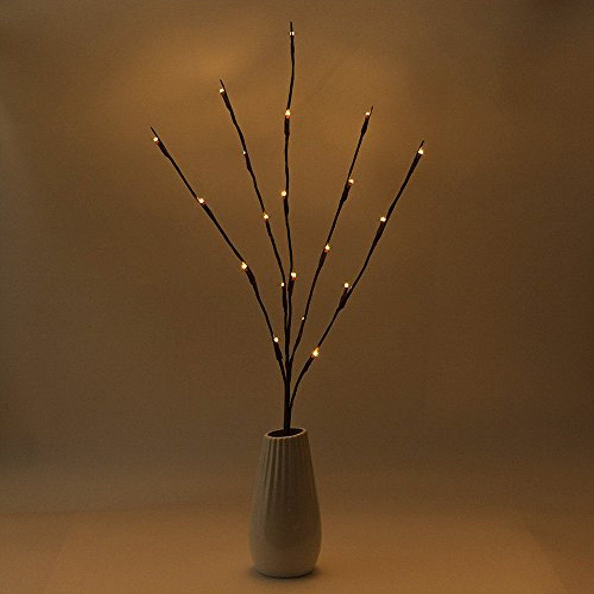 Warm White LED Branch Lights - 20 Bulb Fairy Light Stem, 50cm Height with On/Off Switch