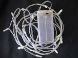 20 LED Battery-Powered Artic White String Lights for Home, Wedding, and Party Decor - 3m Length Fairy Lighting - Top-Down View