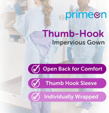 15 Pcs Disposable PPE Gown Protective Workwear Suit Thumb Hook Sleeve Coverall Apron Blue Medical Cleaning Painting - Top-Down View