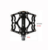 Flat Pedal Pro Alloy Platform Pedal Dirt Jumper BMX MTB Ultralight 156g Multi Colour Tri Bearing Stud Pin Grips Rockbros - Side View