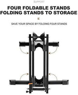 Bike Stand Foldable Portable- Rockbros Aluminum Alloy Light Weight 1.6gk Garage House Shed Bike Wheel Holder Portable - Front View