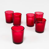 10 Pack Red Glass Votive Tealight Candle Holders House Party Centerpiece Xmas Wedding Decor Glass Candlestick Party Decorations Bridal Valentines Event