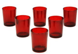 10 Pack Red Glass Votive Tealight Candle Holders House Party Centerpiece Xmas Wedding Decor Glass Candlestick Party Decorations Bridal Valentines Event - 45-Degree Angle