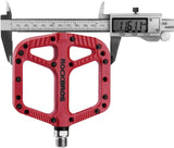 Extra Large MTB Flat Pedal Orange Nylon Composite 208g Stud Pin Grips RED Rockbros - Front View