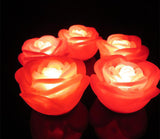 Battery-Powered Red Rose Fairy Lights - Wedding and Party Decoration - 45-Degree Angle