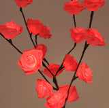 1 Set of 50cm H 20 LED Red Rose Tree Branch Stem Fairy Light Wedding Event Party Function Table Vase Centrepiece Decoration - Side View