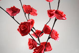 1 Set of 50cm H 20 LED Red Rose Tree Branch Stem Fairy Light Wedding Event Party Function Table Vase Centrepiece Decoration - Top-Down View