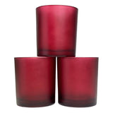 10 Pack Red Frosted Glass Votive Tealight Candle Holders Valentines Day Xmas Wedding Decor Glass Candlestick Party Decorations Bridal Baby Shower Event - Top-Down View