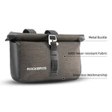 Bike Roll Bag Handlebar Panniers MTB Road Hyybrid Cruiser Commute Bike Scooter Large  5-6L Capacity Waterproof  Adjustable Straps Rockbros - Front View