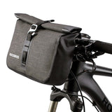 Bike Roll Bag Handlebar Panniers MTB Road Hyybrid Cruiser Commute Bike Scooter Large  5-6L Capacity Waterproof  Adjustable Straps Rockbros - Rear View