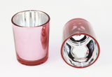 10 Pack Rose Gold Pink Votive Tealight Candle Holders Valentines Day Mercury  Wedding Decor Glass Candlestick Party Decorations Bridal Baby Shower Event - Close-Up Angle