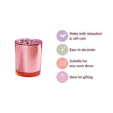 20 Pack Rose Gold Pink Votive Tealight Candle Holders Valentines Day Mercury  Wedding Decor Glass Candlestick Party Decorations Bridal Baby Shower Event - Rear View