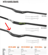 Satori EVO 35 Large Black MTB Handlebar - 355mm Rise, 780mm Width - Front View