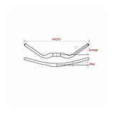 Satori EVO 35 Large Black MTB Handlebar - 355mm Rise, 780mm Width - 45-Degree Angle