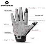 MTB Gloves Xlarge for Mountain Road Bike Breathable Winter Autumn Spring Cycling Camping Running Outdoor Sport Rockbros - Side View