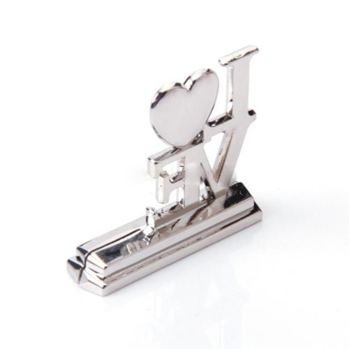 100 Pack of Silver LOVE Letter Wedding Name Card Holders - Perfect for Anniversary and Engagement Parties