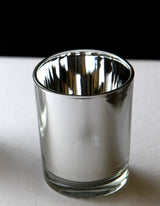 10 Pack Silver Mercury Glass Votive Candle Holders Set For Wedding, Bridal And Baby Shower, Party Function or Home Decor - Side View
