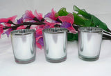 10 Pack Silver Mercury Glass Votive Candle Holders Set For Wedding, Bridal And Baby Shower, Party Function or Home Decor - Top-Down View