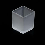 10 Pack Square Cube Frosted Glass 5cm Tealight Candle Holder Festival Decor Wedding Propose Parties Holiday and Home Decor - Side View