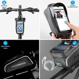 Top Tube Bike Bag With Phone Case Holder Plastic Cover for MTB Mountain Road Commuter Ebike Tourer or Scooter Rockbros - 45-Degree Angle