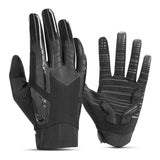 MTB Mountain Bike Gloves Size Large Finger Pads for Touchscreen Devices Road Cycling Camping Running Outdoor Sport Rockbros - Front View