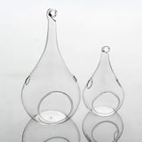 Set of 10 Teardrop-Shaped Clear Glass Tealight Holders - 20cm High Hanging Terrarium Decor for Plants and Gifts