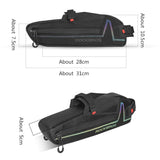 Bike Top or Under Tube Bag Reflective Material Road MTB Mountain Commuter Hybrid Ebike Tourer Scooter Escooter Bag BLACK Rockbros - Front View