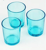 10 Pack Turquoise Glass Votive Tealight Candle Holders House Party Centerpiece Xmas Wedding Decor Glass Candlestick Party Decorations Bridal Baby Shower Event