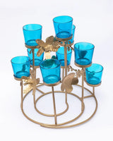 40 Pack Turquoise Glass Votive Tealight Candle Holders House Party Centerpiece Xmas Wedding Decor Glass Candlestick Party Decorations Bridal Baby Shower Event