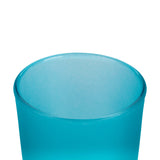 10 Pack Turquoise Frosted Glass Votive Tealight Candle Holders House Party Centerpiece Xmas Wedding Decor Glass Candlestick Party Decorations Bridal Baby Shower Event - Side View