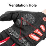 Full Finger MTB Gloves Large Size for Mountain Road Bike Breathable Red Rockbros Unisex Device Friendly Finger Material Anti Slip - Front View