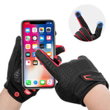 Full Finger MTB Gloves XL Size for Mountain Road Bike Breathable Red Rockbros Unisex Device Friendly Finger Material Anti Slip - Top-Down View