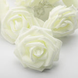 20 White Rose 3D Fairy Lights 3M String, Battery (AA) Indoor & Outdoor Decorations Wedding Valentines Romantic Room Table Lighting - Close-Up Angle