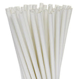 50 Count Eco-Friendly White Paper Straws - Biodegradable for Parties, Cafes, and Events - Top-Down View