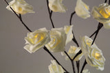 1 Set of 50cm H 20 LED White Rose Tree Branch Stem Fairy Light Wedding Event Party Function Table Vase Centrepiece Decoration - Side View