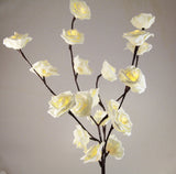 1 Set of 50cm H 20 LED White Rose Tree Branch Stem Fairy Light Wedding Event Party Function Table Vase Centrepiece Decoration - Top-Down View