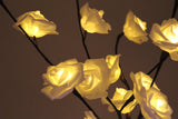 1 Set of 50cm H 20 LED White Rose Tree Branch Stem Fairy Light Wedding Event Party Function Table Vase Centrepiece Decoration - Rear View