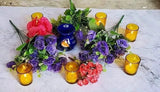 10 Pack Yellow Glass Votive Candle Holders Table Centreoieces  Xmas Wedding Anniversary Event Recption Party Function or Home Decor - Side View
