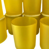 10 Pack Yellow Frosted Glass Votive Candle Holders Table Centreoieces  Xmas Wedding Anniversary Event Recption Party Function or Home Decor - Side View