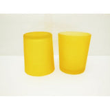 10 Pack Yellow Frosted Glass Votive Candle Holders Table Centreoieces  Xmas Wedding Anniversary Event Recption Party Function or Home Decor - Top-Down View