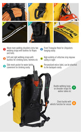 NOOYAH IPX8 Waterproof Bike Cycle Outdoor Sports Backpack Double-Layer Waterproof Bag  YELLOW - Extra Image