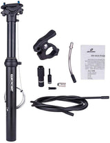 Adjustable ZOOM SPD-801 Dropper Seatpost with 100mm Travel and Thumb Remote Lever - External Cable 30.9mm Diameter - Side View