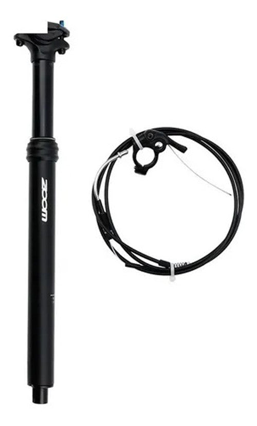 Adjustable ZOOM SPD-802 Dropper Seatpost with Internal Cable - 27.2mm Diameter, 80mm Travel, Remote Lever Control