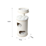 HONEYPOTCAT PURRING Multi-Level Sisal Barrel Cat Tower  - 95cm - Side View