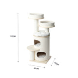 HONEYPOTCAT PURRING Multi-Level Sisal Barrel Cat Tower - PRO 117cm - Side View